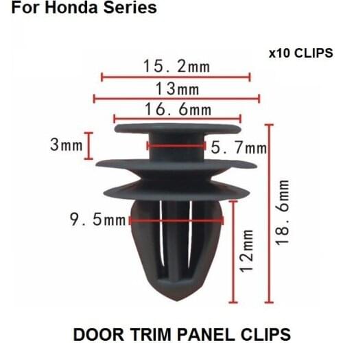 Car Styling x10 For Honda Accord,For Civic,Prelude,Odyssey & Del Sol Clips Front & Rear Door Trim Panel Retainer For Acura Inte