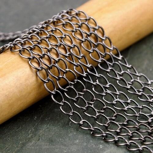 Free shipping!!!!100M/lot Gunmetal Black Plated Link Chains 6x3mm findings