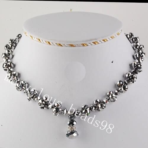 Free Shipping Fashion Jewelry Crystal Beads Necklace 20" G2614