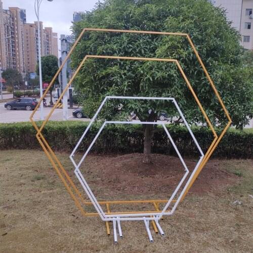 Birthday Party decoration arch metal flower balloon arch backdrop frame Luxury Wedding square arch background decoration