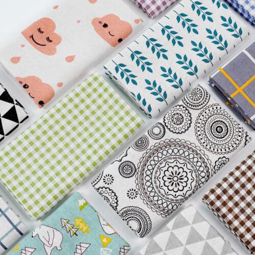 100cmx150cm Cotton Linen Fabric Plaid Floral Cloth Linen Fabric Table Cloth Curtain Coffee Table Cloth Pillow DIY Sewing Fabric