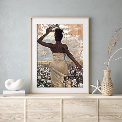 Canvas Poster African American Woman Portrait Wall Art Painting Nordic Posters and Prints Wall Pictures for Home Decor No Frame