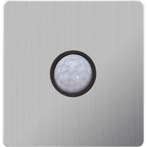 PIR Motion Sensor Light Switch Automatic Body Infrared Induction Switch Light Control Delay Switch Brushed Stainless Steel Panel