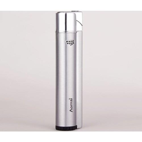 Classic Semicircle Straight Into Lighter Refillable Inflatable Windproof Smoking Accessories for Weed Gadgets for Men Gifts