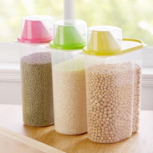 Kitchen Food Container Sealed Crisper Grains Tank Storage Kitchen Sorting Rice Storage Box Container Bottles and Jars