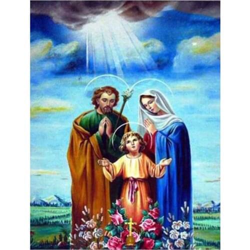 New 5D Diy Embroidery Angel Girl Cross Stitch Religion Round Mosaic Rhinestone Pictures Of Crystals Diamond Painting FH717