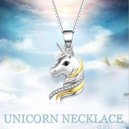 Bohemia Gold Silver color Unicorn Chain Pendant Necklace Choker Necklaces for Women Animal Choker Necklaces Jewelry Gift