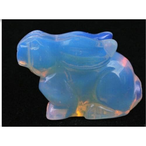 Elaborate Interesting Moonstone Hand Carved Rabbit statue