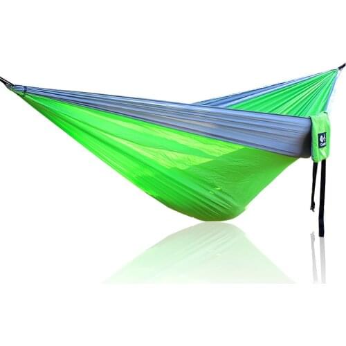Gray Green Gray Nylon Hammock 300*200cm Outdoor furniture Green Hammock Parachute cloth