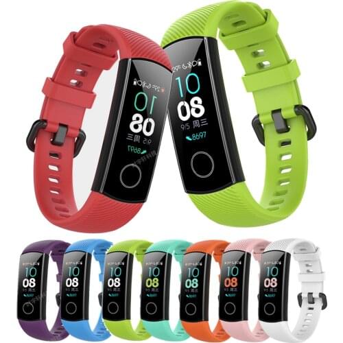 Silicone Wriststrap For Huawei Honor Band 4 5 Smart Accessories Wristband Strap For Honor Band 5(CRS-B19S) Replaceable Bracelet