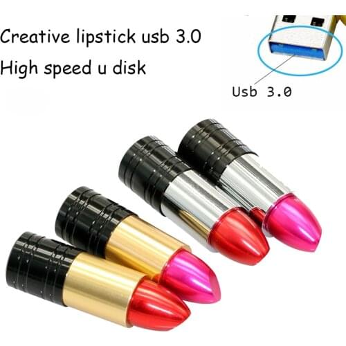 USB Flash Drive 3.0 Fashion 64GB Lipstick Pendrive USB Stick Popular Gift for Girl Pen Drive Flash Card high speed