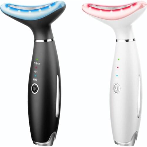 Neck Face Beauty Device 3 Colors LED Photon Therapy Skin Tighten Reduce Double Chin Anti Wrinkle Remove Skin Prevention Sagging