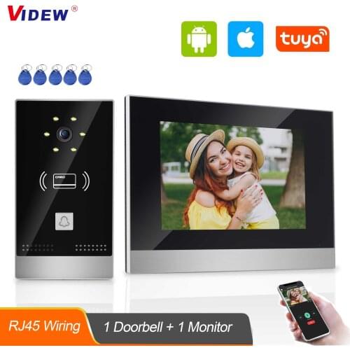 Video Door Phone Intercom System Doorbell Camera with 7 Inch HD Screen Monitor Night Vision Door Entry System for Villa Security