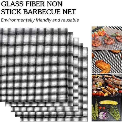 Heat-resistant Silicone Baking Pan Mat Hollow Grid Grilling Mat BBQ Mesh High Temperature Resistant Baking Sheet Barbecue Net