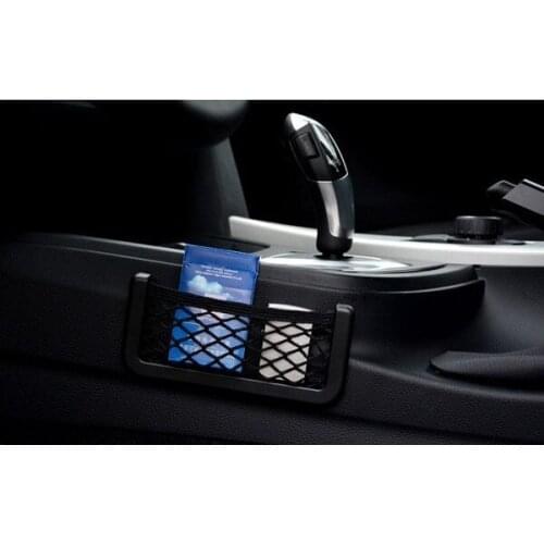 100pcs Hot Car Net Bag Car Organizer Nets 15X8cm Automotive Pockets With Adhesive Visor Car Bag Storage for Tools Phone