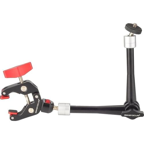 11 inches Adjustable Articulating Friction Magic Arm with Super Clamp for DSLR Camera, LED Flash Light,Monitor Video Vlog Rig