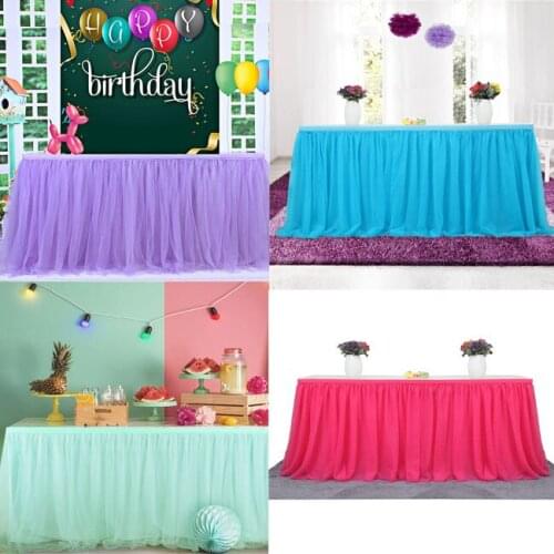 183 x77 cm Wedding Party Tutu Tulle Table Skirt Cover Tableware Cloth Baby Shower Party Home Decor Table Skirting Birthday Party