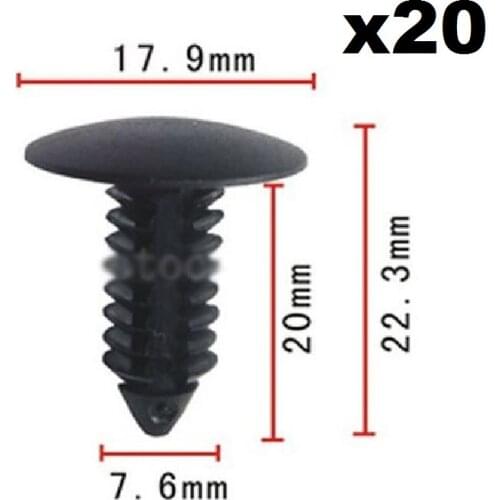 20pcs Nylon Fastener Rivet Retainer Clip For Ford Chrysler For FORGM 1595864 , 6030441 , 388577S, W705589-S300