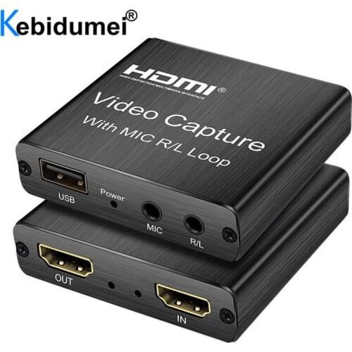 4K HDMI-compatible Video Capture Card TV Loop 1080P 60Hz Game Recording Plate Live Streaming Box USB 2.0 Grabber for PS4 Camera