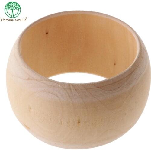 5pcs 5cm Width Vintage Unfinished Wide Wooden Bangles Bracelet BG007