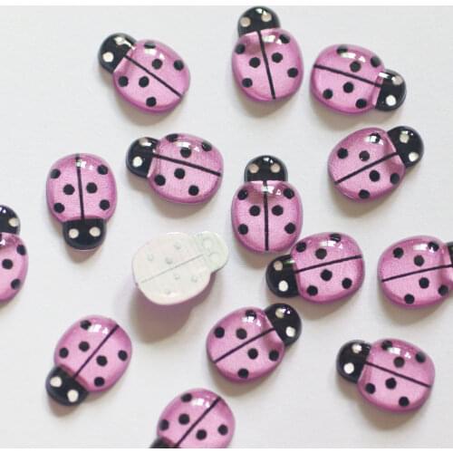 50pcs Resin Cute Colorful Beautiful Light purple Beetle Flat Back Rhinestone Appliques DIY Wedding Scrapbook Craft-T118