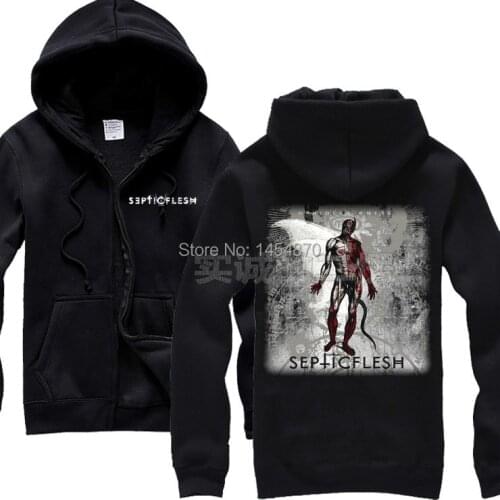 6 designs Horrible devil Septic Flesh Cotton Rock Hoodies brand jacket Black Dark Metal Zipper Sweatshirt fleece sudadera