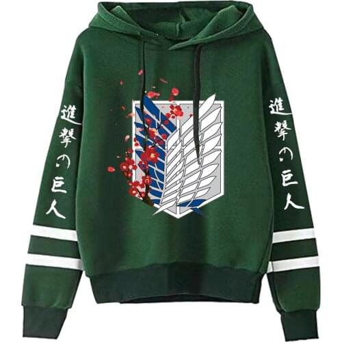 Anime Attack on Titan Logo Printed man Hoodies Sweatshirt Harajuku Unisex Winter Female Hoodies