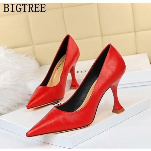Bigtree 2021 Fashion Women Pumps Designer Shoes Wedding Shoes Bride Black High Heels Ladies Heels Zapatos De Tacon Chaussure