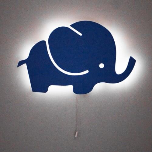 Elephant Shaped Wood Lamp Nursery Lighting Girls Room Decor Boys Room Decor Montessori Style Lamp Kids Room Art