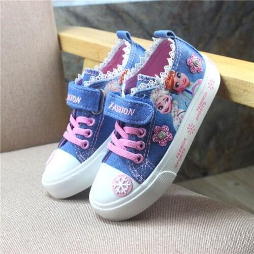 Disney Childrens Shoes Frozen Princess Shoes Girls Canvas Shoes Flat Shoes Shoes Girls Shoes Breathable Soft Sole
