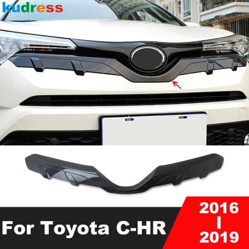 For Toyota C-HR CHR 2016 2017 2018 2019 Carbon Fiber Car Front Grill Grille Decorative Cover Trim Molding Strip Car Accessories