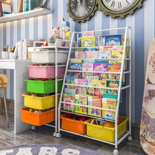 Childrens Bookshelf, Picture Book Rack, One Simple Household Floor Baby Toy Storage Rack, Kindergarten Book Storage Rack