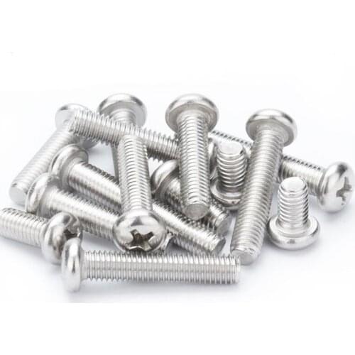 304 stainless steel round head Cross screws M3 M4 M5 Round head machine screw