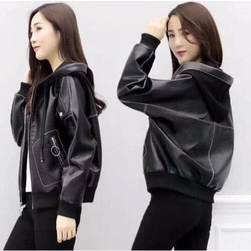 Women Faux Leather Jacket Autumn Winter Leather Coat for Women Loose Casual Fashion Short Leather Jacket Coat Veste Femme