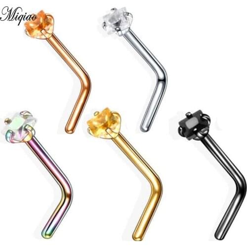 Miqiao 2 Pcs All-match Body Piercing Jewelry Stainless Steel Nose Nails New European and American Fashion Products