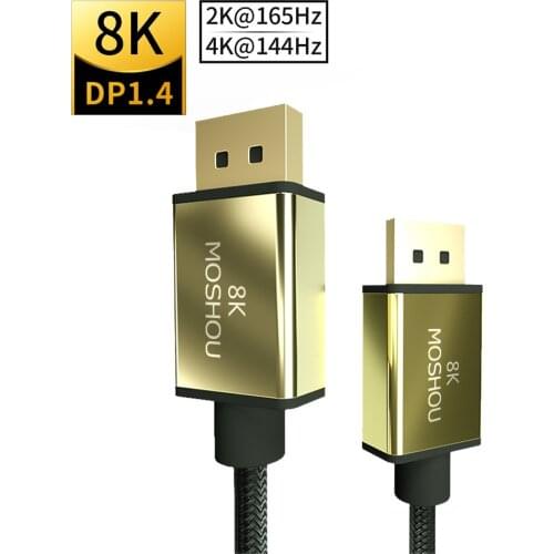 Moshou DisplayPort 1.4 Cable 8K 4K HDR 144Hz 165Hz 60Hz Display Port Adapter DP 1.4 Mini DP to DP Cable For PC Laptop TV