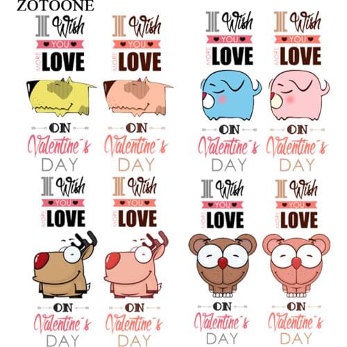 ZOTOONE Cartoon Animal Letter Patches Stickers Cute Iron on Transfers for Clothes T-shirt Heat Transfer Accessory Appliques G