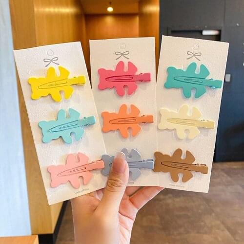 New Macarons Color Bear Seamless Hairpin Girl Makeup Wash Hairpin Bangs Broken Hairpin Fashion Womens Hair Accessories