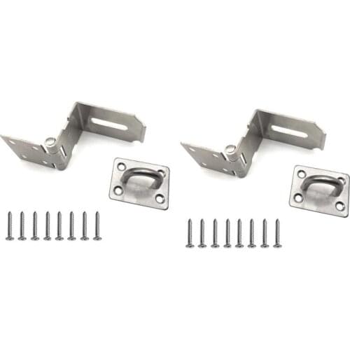 New 2Pcs 90 Degree Door Lock Buckle Hinge Door Hasp Anti-Theft Door Lock Buckle Right Angle Door Padlock Buckle