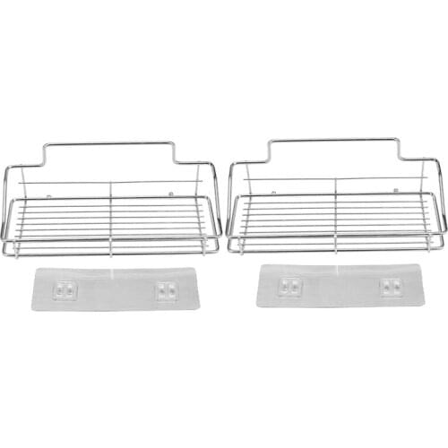 Bathroom Shelf, Wall Mounted Shower Caddy Traceless Adhesive, No Drilling Storage Organizer Rack Stainless Steel Kitchen, Bathro