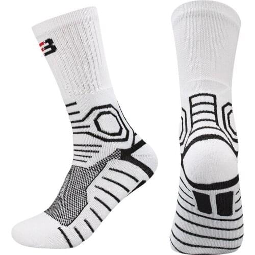 Professional Mens Cycling Socks Solid Color Shock Absorption Football Socks Men Long Summer Breathable Basketball Socks Men