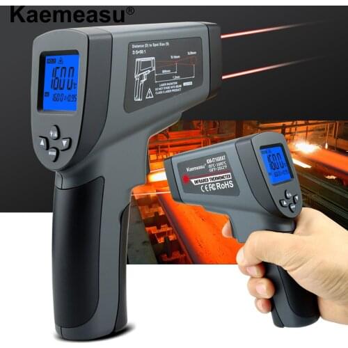 Kaemeasu Infrared Thermometer Professional 50:1 Dual Laser Multifuncion Function Digital Industry High Temperature Measuring Gun