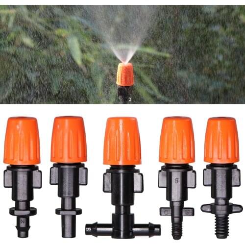 Garden Watering 1/4'' 3/8'' Nozzle Drippers Sprayer Misting Atomizing Sprinklers Drip Irrigation System Fitting with Connectors