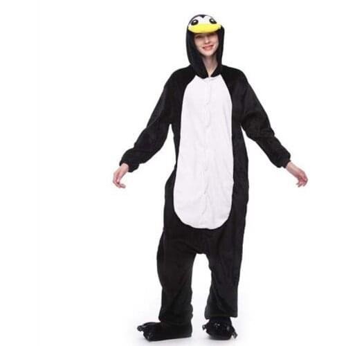Fall Winter Adult Unisex Cartoon Animal Sleepwear Pizama Penguin One-Piece Pajama Onesie Holiday CosPlay Costume Women Clothing
