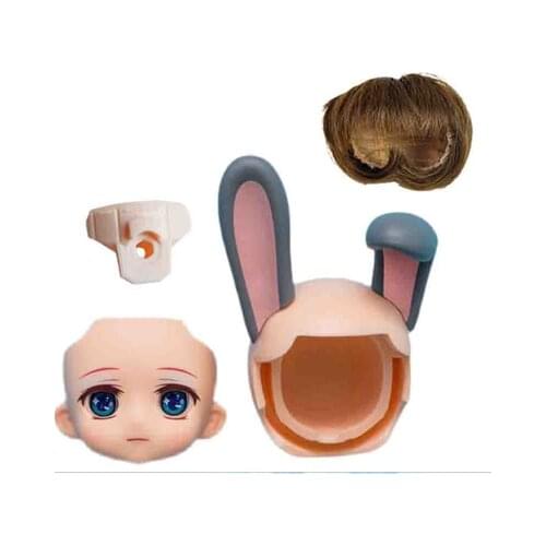 Ymy Bunny Cat Baby Girl OB11 Size BJD Clay Baby 1/12 Jointed Baby Head face doll head doll accessories