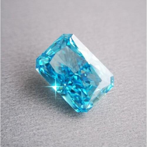 Radiant Hot sale cut shape brilliant cut Aquamarine CZ stone beads for jewelry making DIY loose stones