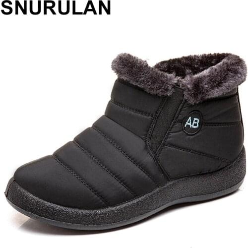 SNURULAN womens winter boots; plush lamp; womens shoes for mothers; Waterproof fabric cotton shoes; womens shoes; botas mujer