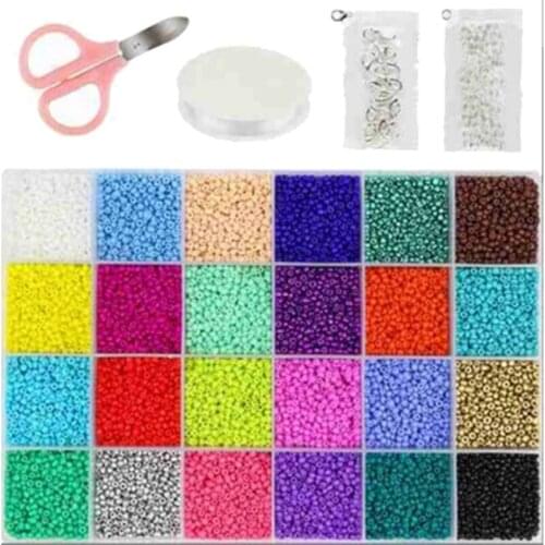 Glass Seed Beads 2mm Jewelry Beads 24 Kinds of Opaque Color Bracelet Necklace DIY Crafts