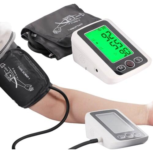 Tonometer Pulse Measuring Sphygmomanometer cuff Automatic LCD digital Upper Arm Blood Pressure Monitor PR machine tester meter