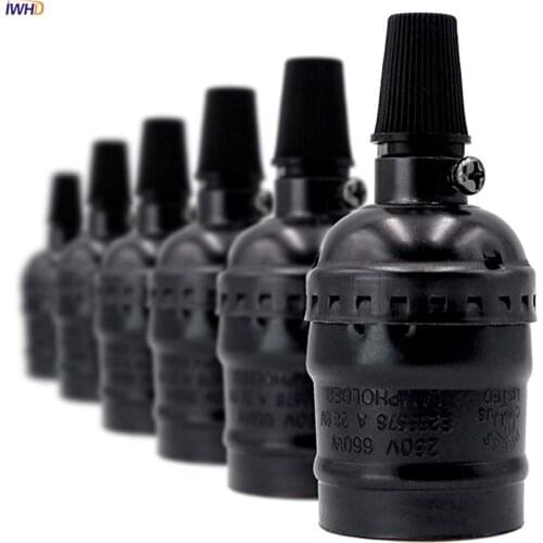 IWHD Paortalamparas Vintage Retro E27 Lamp Holder Base Lampholder Aluminum LED Fitting E27 Socket Light Bulb Holder UL CE